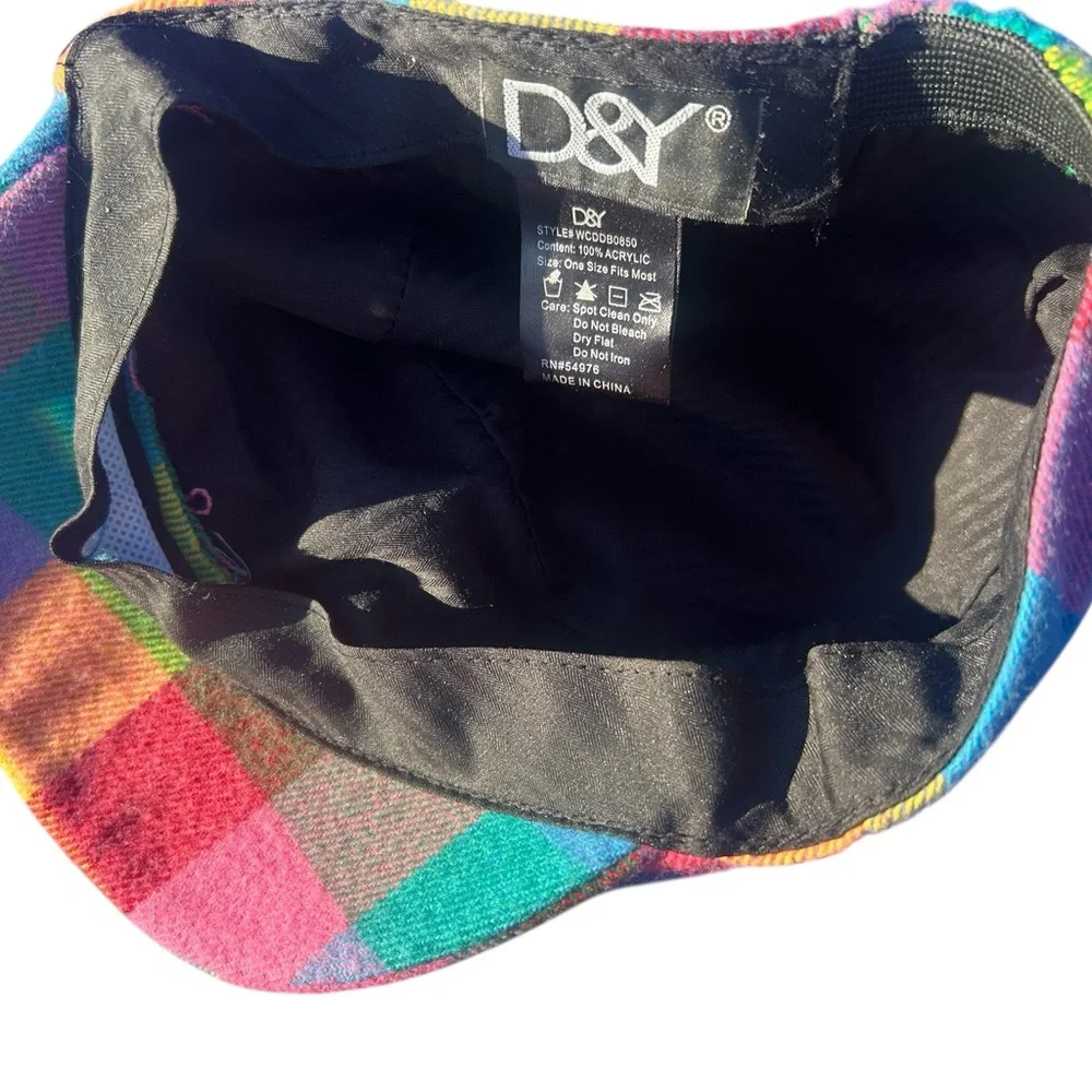 D&Y Colorful Rainbow Plaid Newsboy Children’s Hat-Retro Festival Hat